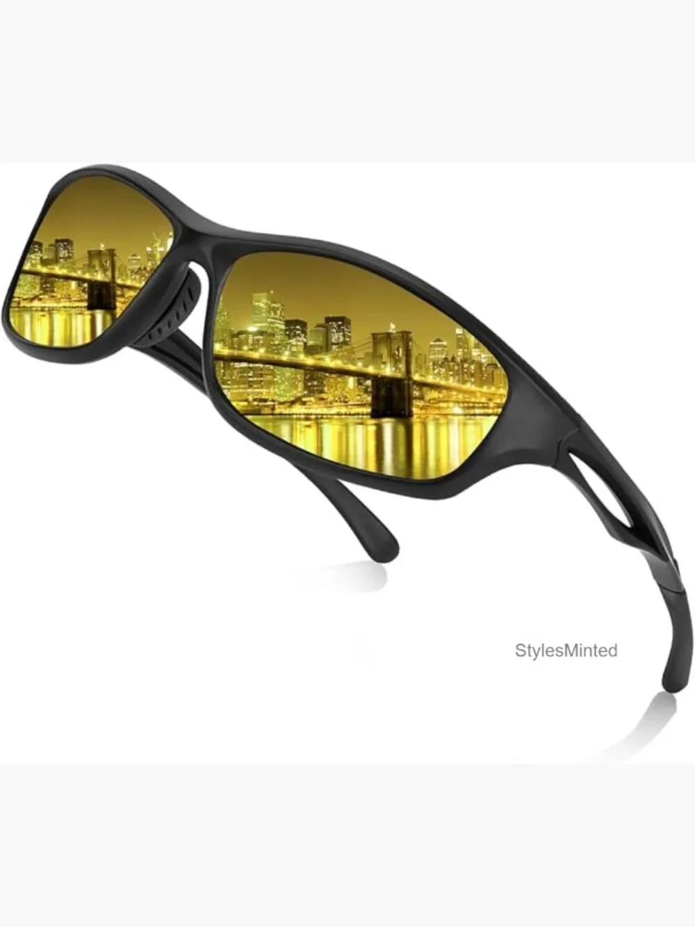 HD Polarized Night Vision Glasses Wrap Around Anti Glare Driving Sunglasses
